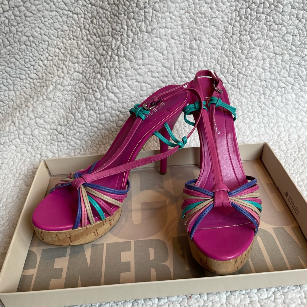 BCBG BG-Santos Multi-Color Cork Heel